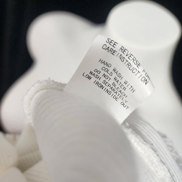 Hot & Delicious Fitted Stretch Mini Dress White W/Arm Cuffs & Cargo Pockets Sz M - Picture 14 of 14